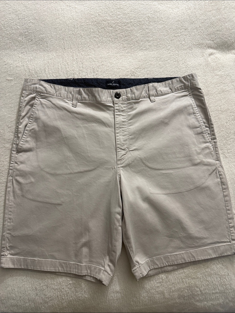 Daniel Hechter Light Beige Flat Front Chino Shorts